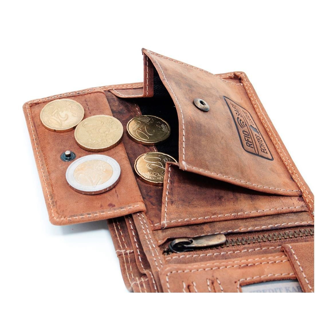 Börse, SHG RFID Geldbörse Brieftasche Geldbörse Portemonnaie Leder Brieftasche Herren Geldbeutel mit und Schutz Münzfach