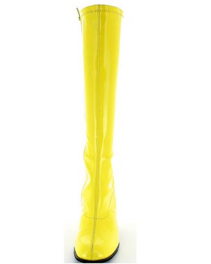 Das Kostümland Gogo Damen Retro Lackstiefel mit schmalem Schaft, Stiefel