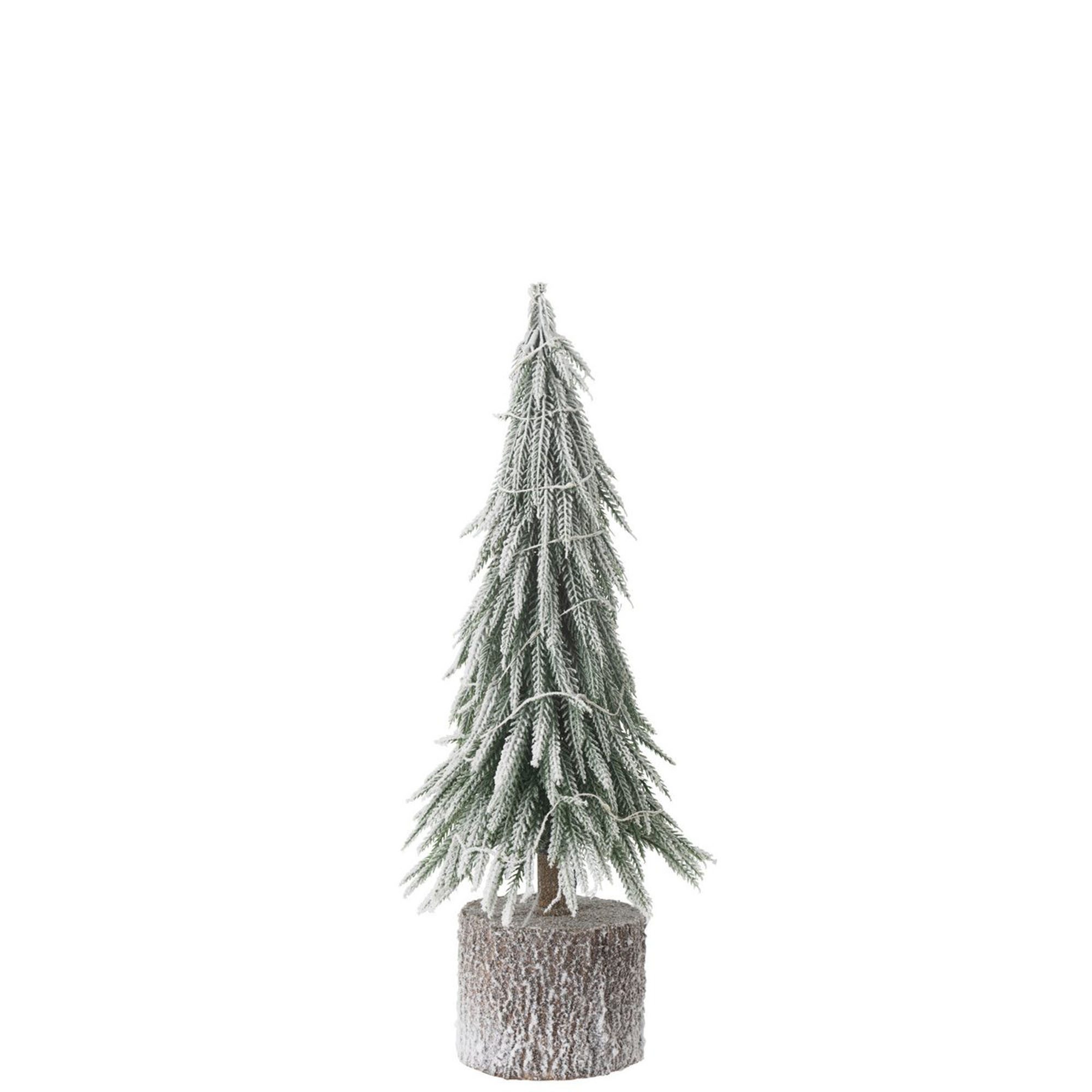 J-line Künstlicher Weihnachtsbaum Weihnachtsbaum Led Kunststoff Schnee L, Tanne, mit warmweißer LED Girlande, mit Ständer