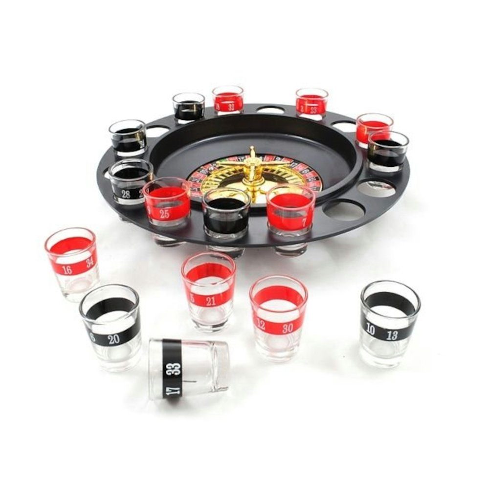 ISO TRADE Steckspielzeug Trinkroulette Gläser Set, (Spar-Set, 18-tlg), Party Roulette knüpft ihr schnell Kontakte. Riesenspaß