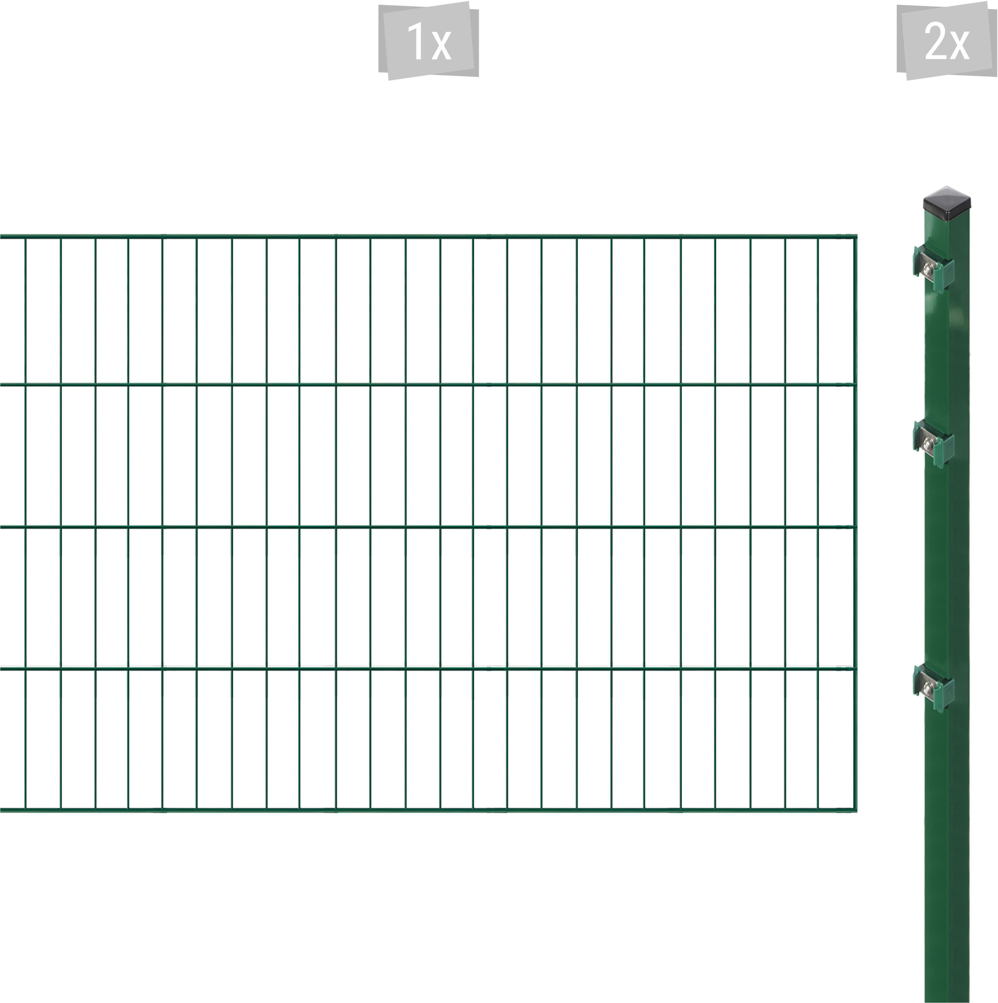 Arvotec Einstabmattenzaun ESSENTIAL 80 zum Aufschrauben, (Set, 3-St), Zaunhöhe 80 cm, Zaunlänge 2 - 60 m