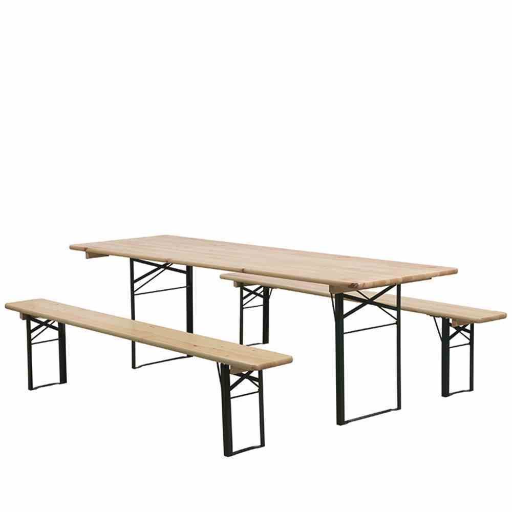 Fun Star Bierzeltgarnitur Festzeltgarnitur, 220cm x 70cm x 76cm 3-teilig, Tisch 70cm Breite