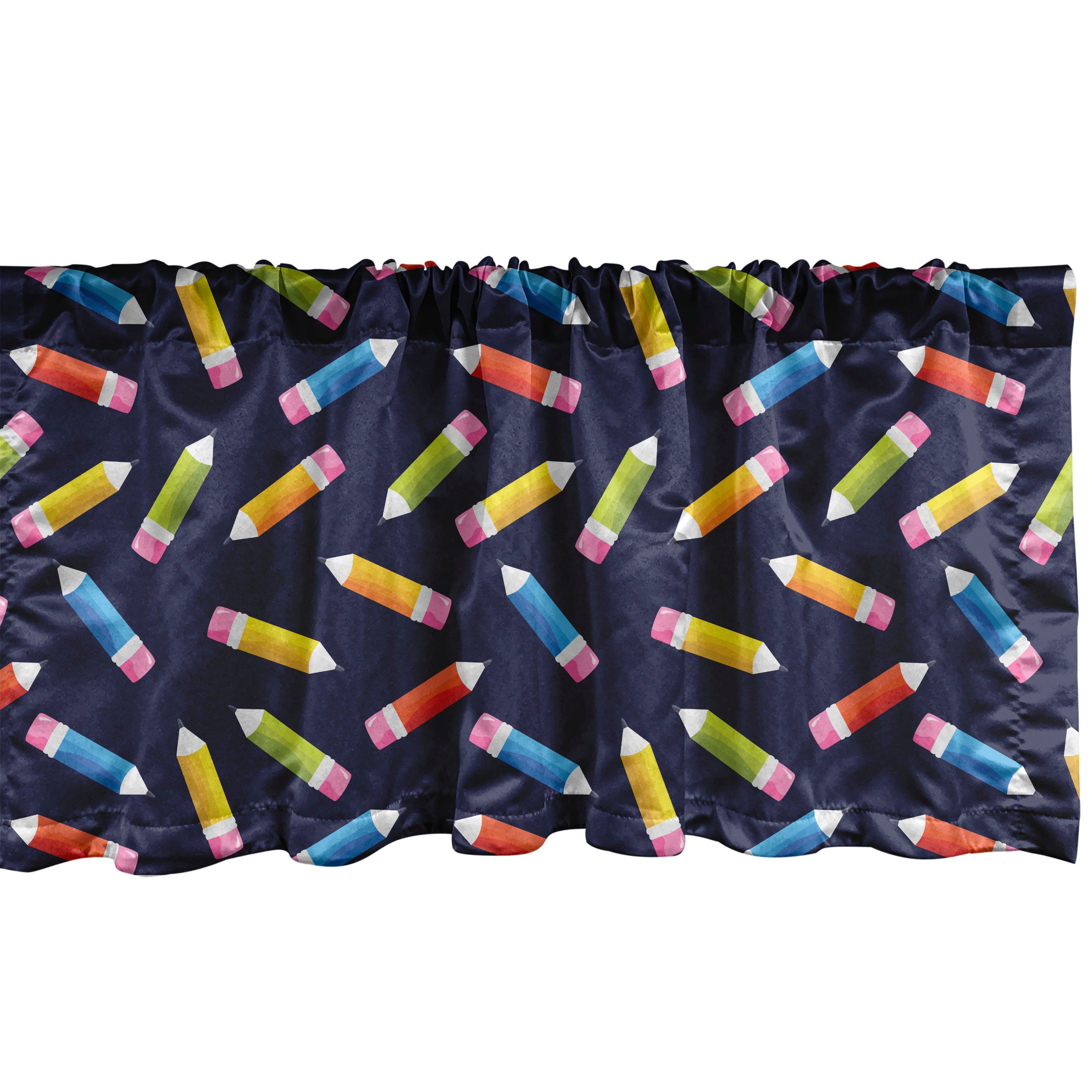 Scheibengardine Vorhang Volant Farbstiften Microfaser, mit Bunt Dekor Schule für Schlafzimmer Stangentasche, Küche Abakuhaus, Kunst