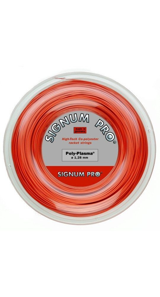 Signum Pro Tennissaite Poly Plasma (Haltbarkeit) orange 200m Rolle, Saitendicke: 1.18