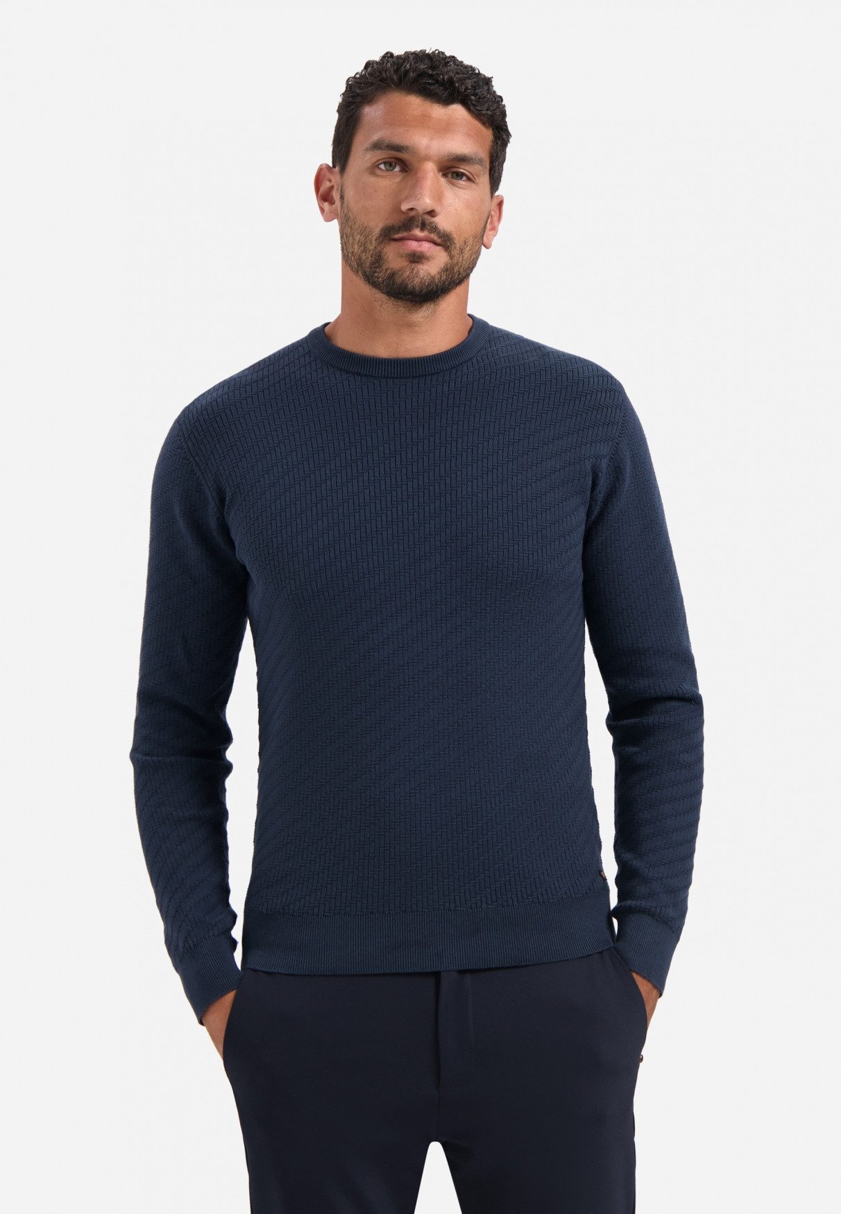 Strickpullover Pullover Crewneck Jacquard Solid