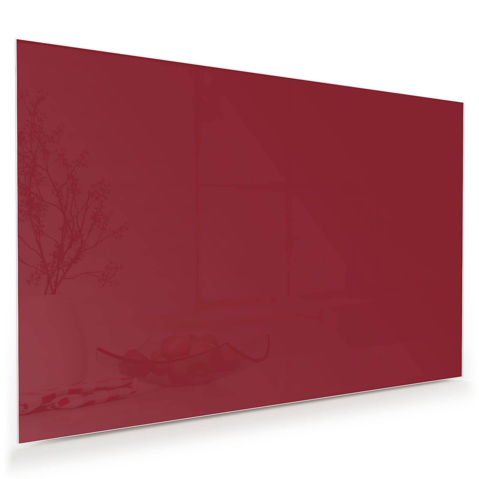 Primedeco Glasbild Wandbild Weinroter Hintergrund II mit Aufhängung, Einfarbige Designs (21 verschiedene Größen, 1 St), Elegante Aufhängung