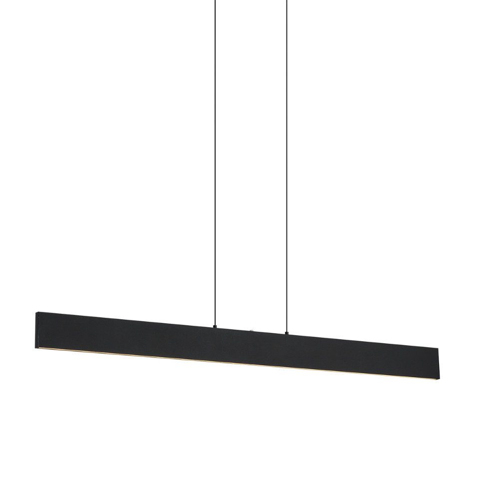 Qazqa Pendelleuchte Straight, Dimmbar, LED fest integriert, Extra-Warmweiß, QAZQA Hängeleuchte, integrated, Schwarz, Kunststoff, Modern