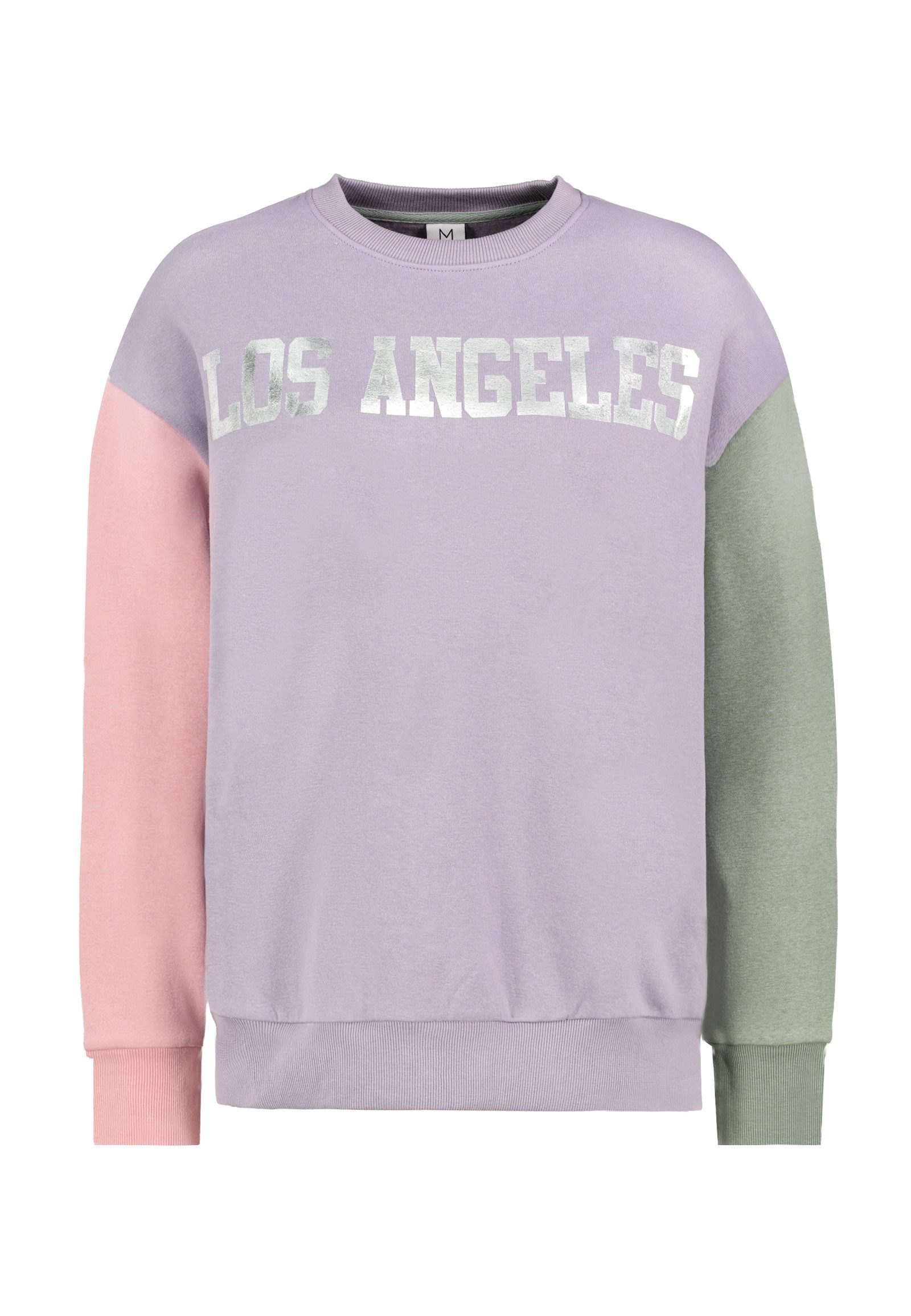 SUBLEVEL Sweatshirt Damen Pullover langarm mit Glanzprint Sweater, Sweatpullover