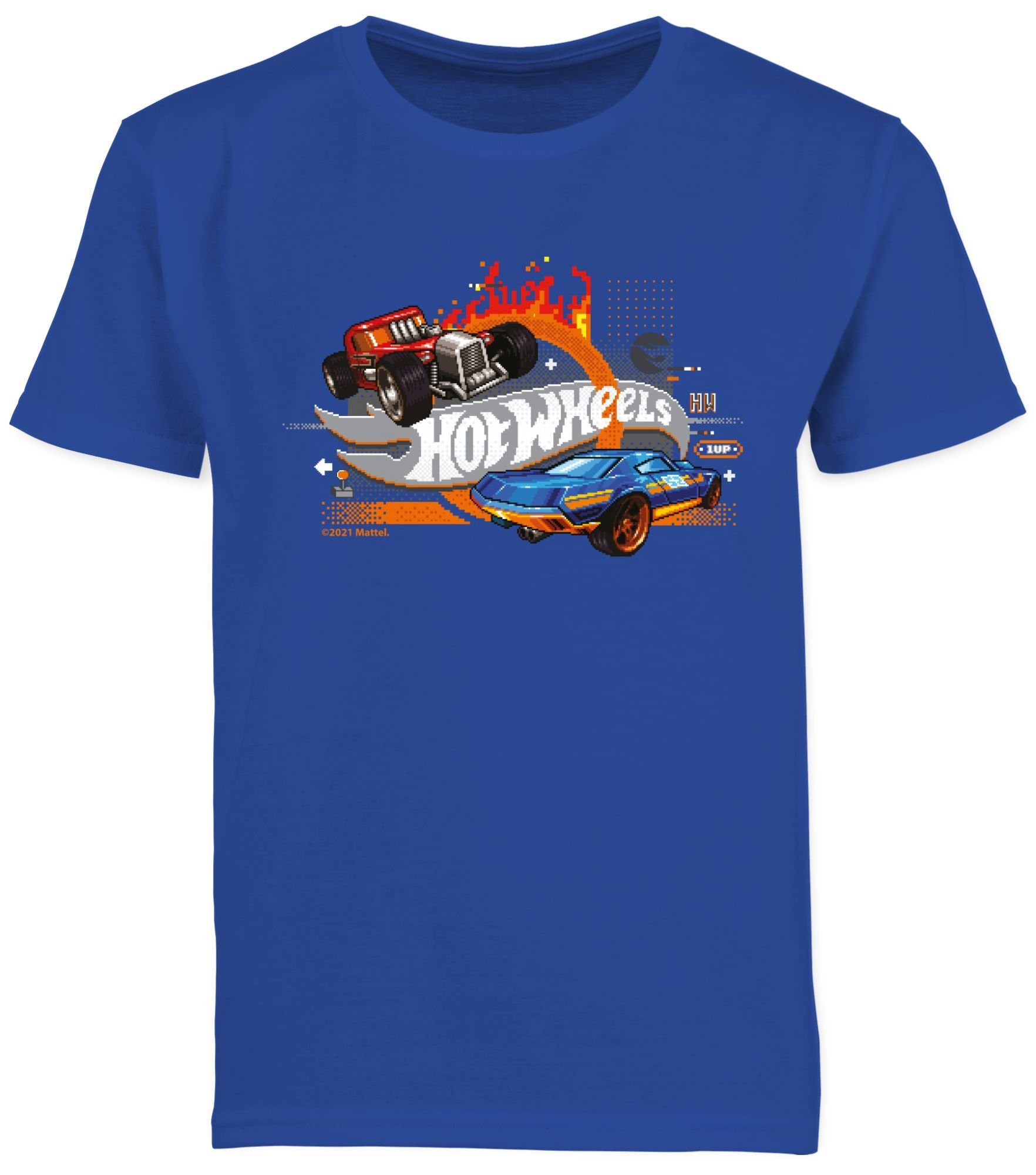 Shirtracer T-Shirt 8-Bit Wheels Logo 02 Royalblau Jungen Hot