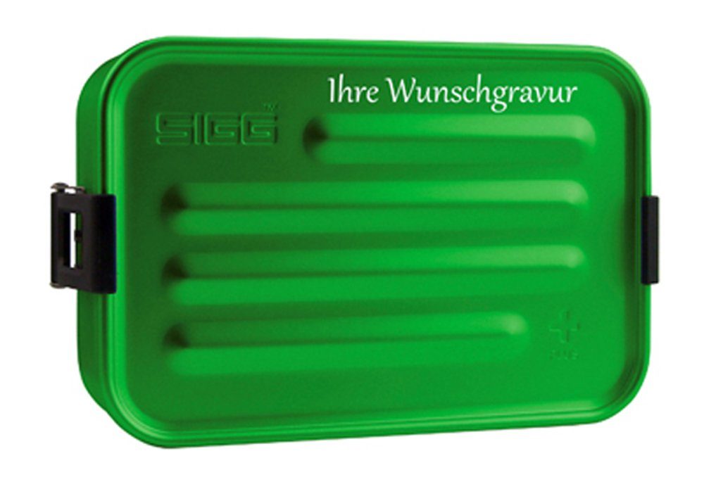 S 'Plus' Sigg - grün, Frühstücksdose Namensgravur mit Lunchbox