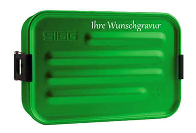 Sigg Lunchbox Frühstücksdose 'Plus' - S grün, mit Namensgravur