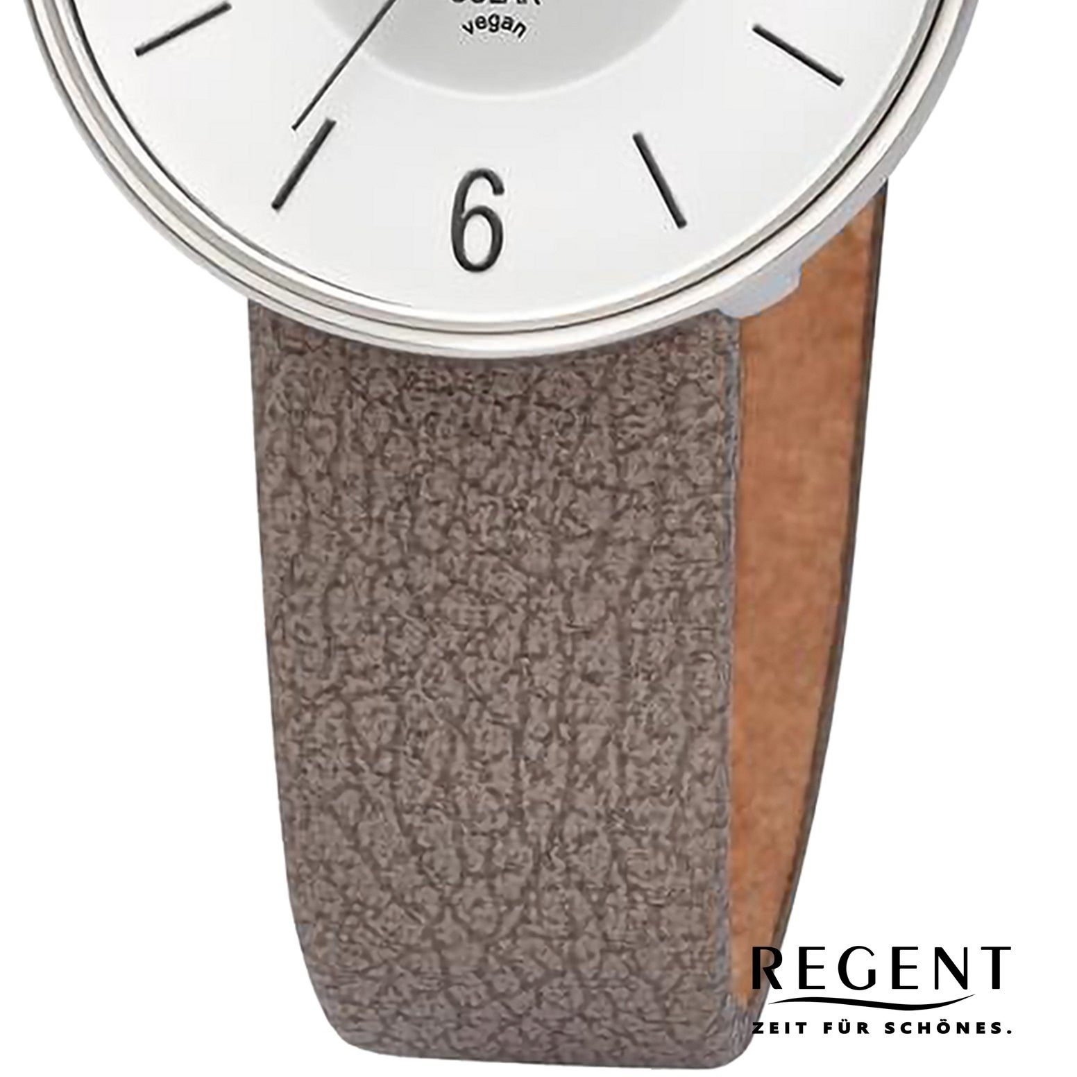 Regent Digitaluhr Regent Damen Armbanduhr Analog, (Analoguhr), Damen Armbanduhr rund, extra groß (ca. 33mm), Lederarmband