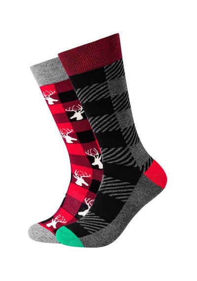 Fun Socks Socken »Christmas Check« (2-Paar) 2er Pack