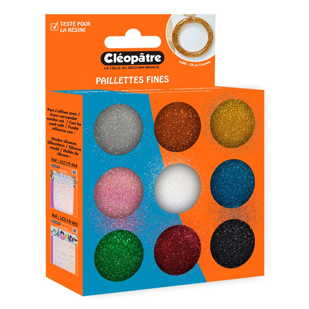 Cléopâtre Streudeko Glitzerpulver Farbset, 9 Tigel
