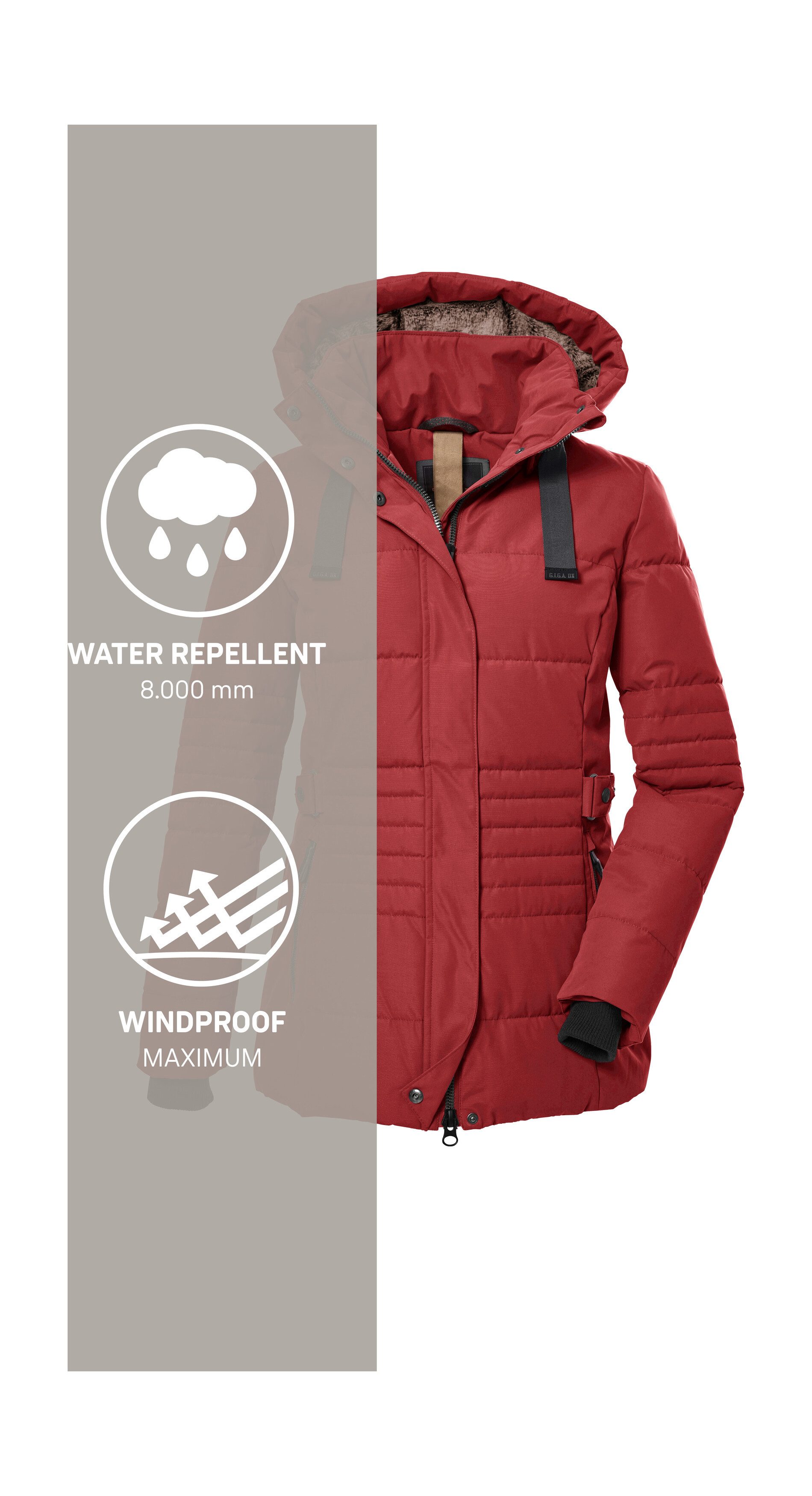 G.I.G.A. DX by killtec Steppjacke GW 25 WMN QLTD JCKT Taillierte Winterjacke, wasserabweisend, winddicht, abnehmbare Kapuze
