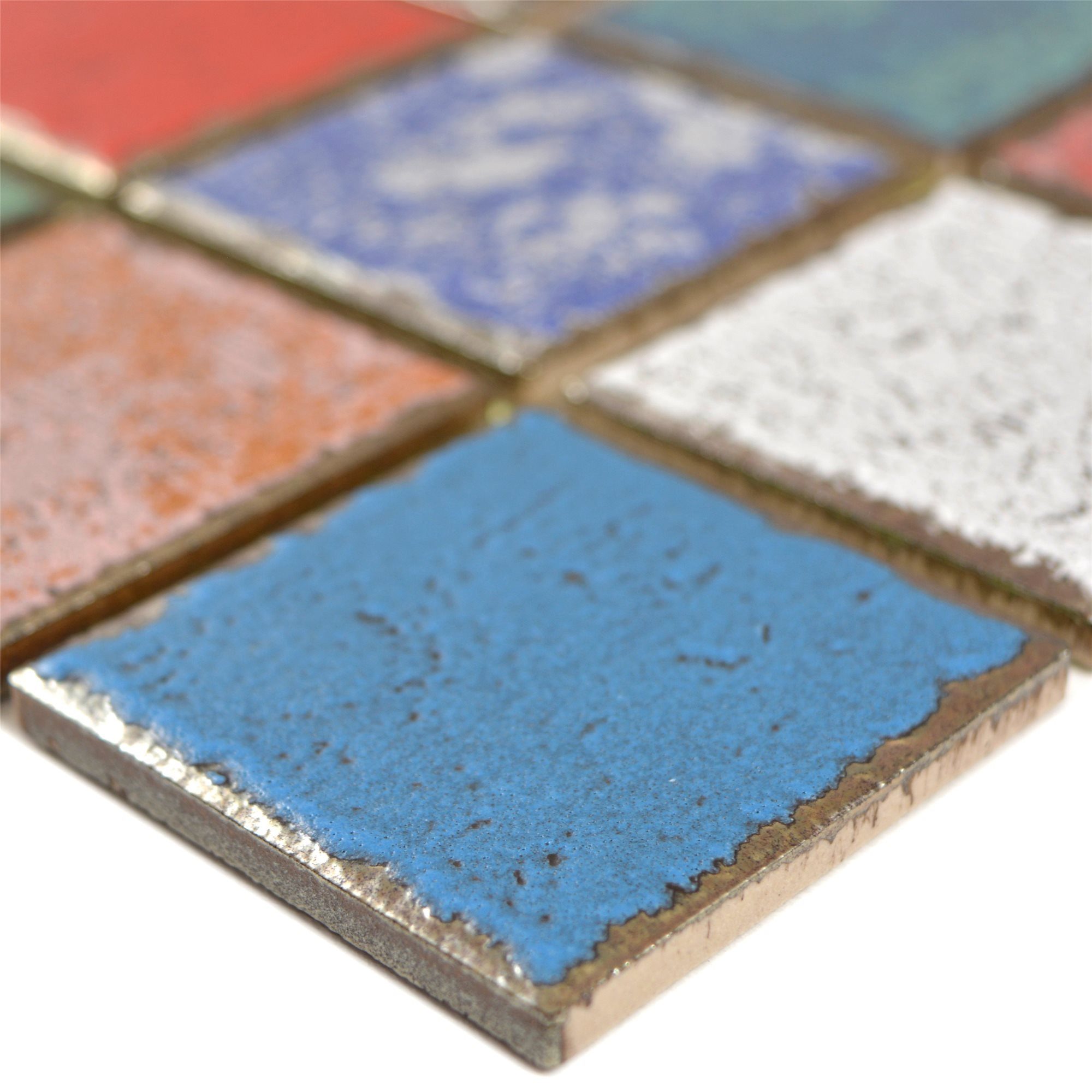 Mosafil Mosaikfliesen Keramik Mosaikfliesen Oriente Retrooptik Bunt, Keramik 31.600x31.600, bunt, Verlegefertig auf ein Netz geklebt - Frostsicher - Wasserfest