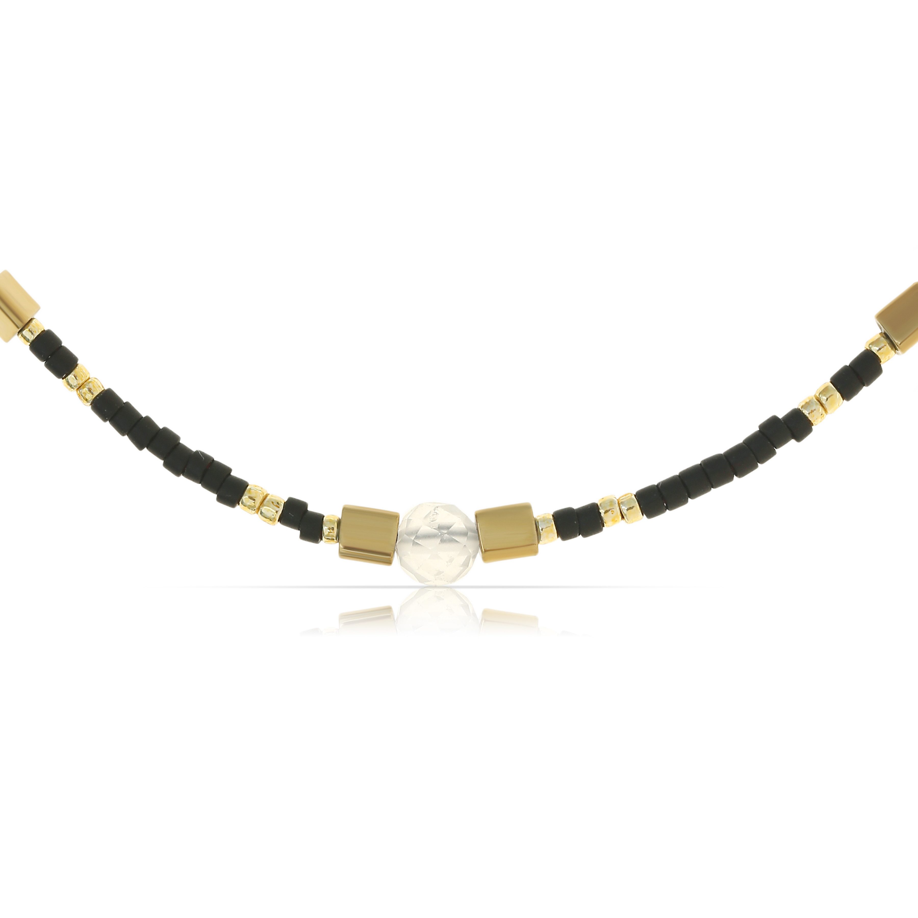 Made by Nami Perlenkette Damen Halskette Bunt Perlen Edelstein verstellbar günstig online kaufen