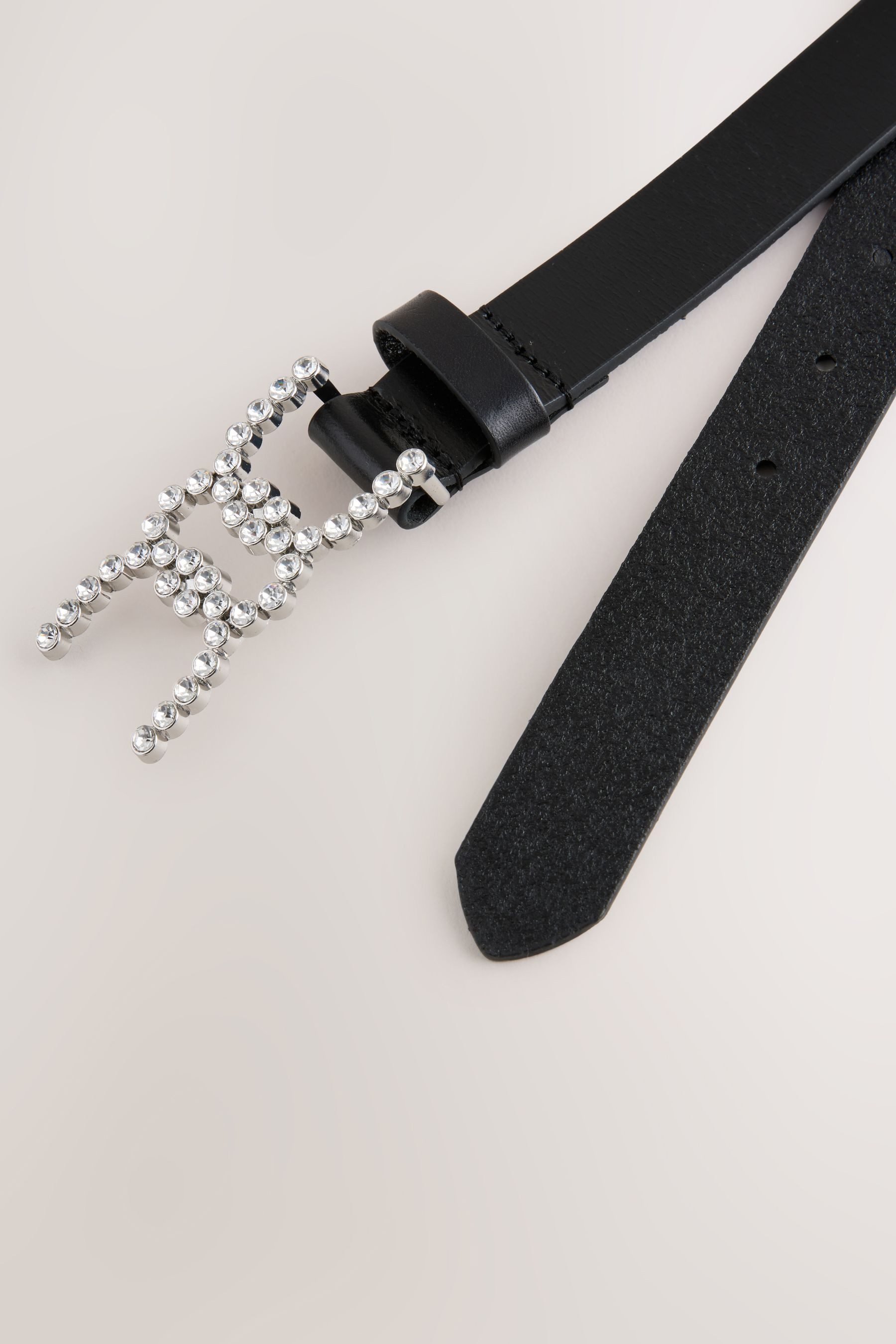 Next Ledergürtel Regular Fit Ledergürtel mit Strassschnalle (1-St) günstig online kaufen