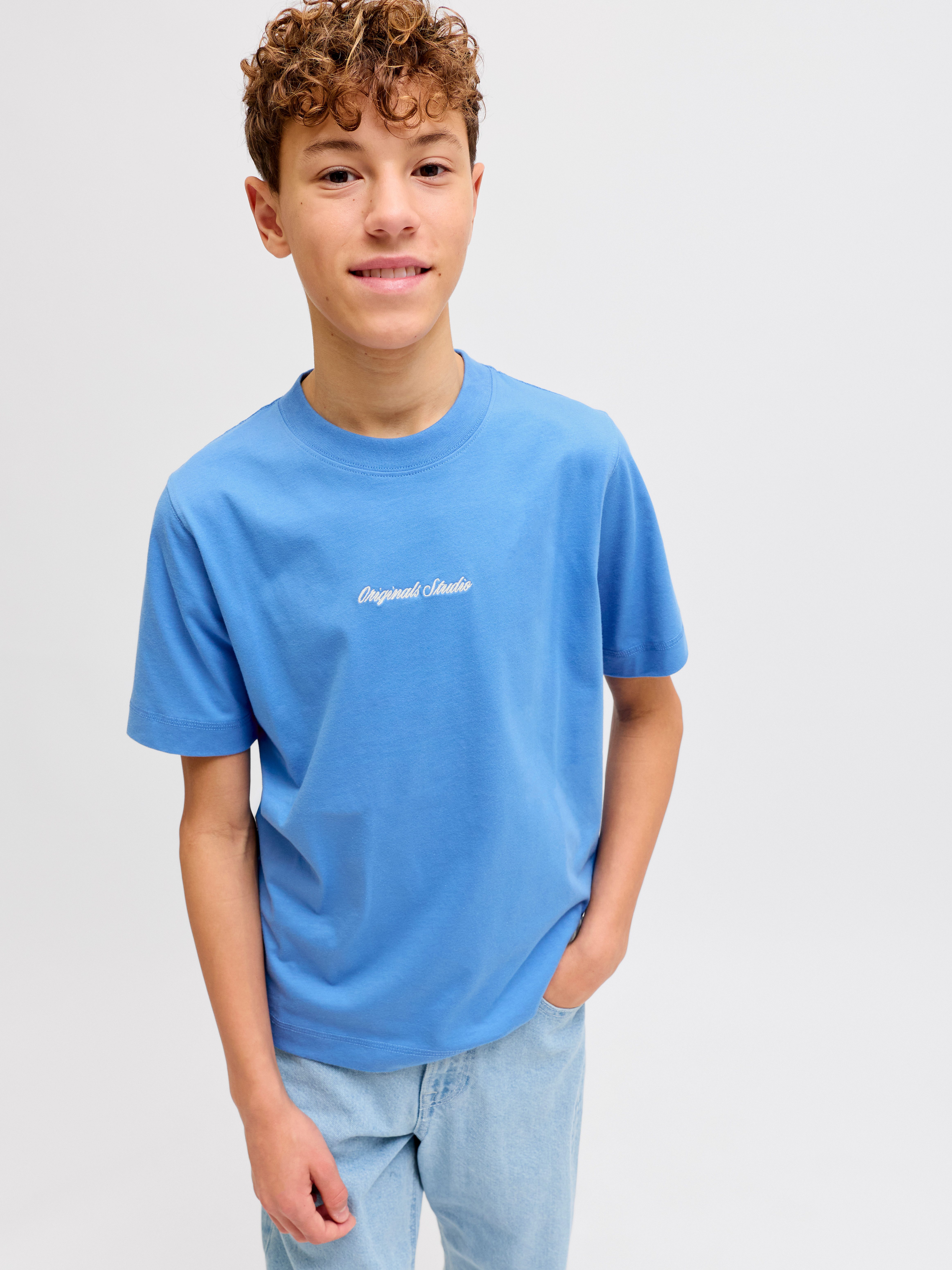 Jack & Jones Junior T-Shirt JORNORREBRO EMB TEE SS CN NOOS JNR Baumwolle, relaxed fit, Kurzarm