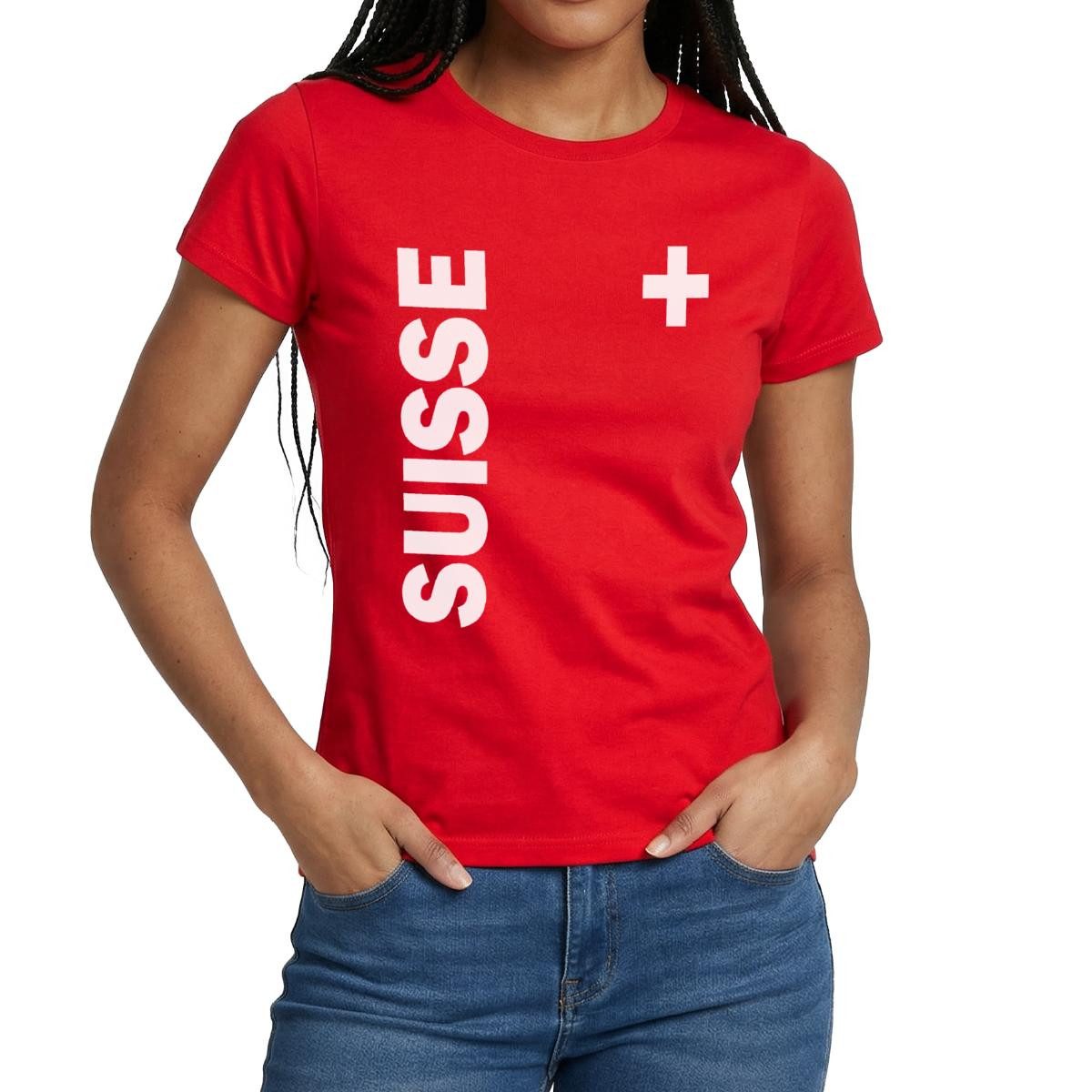 T-Shirt Suisse Schweiz Landesflagge Trikot Frauen T-Shirt