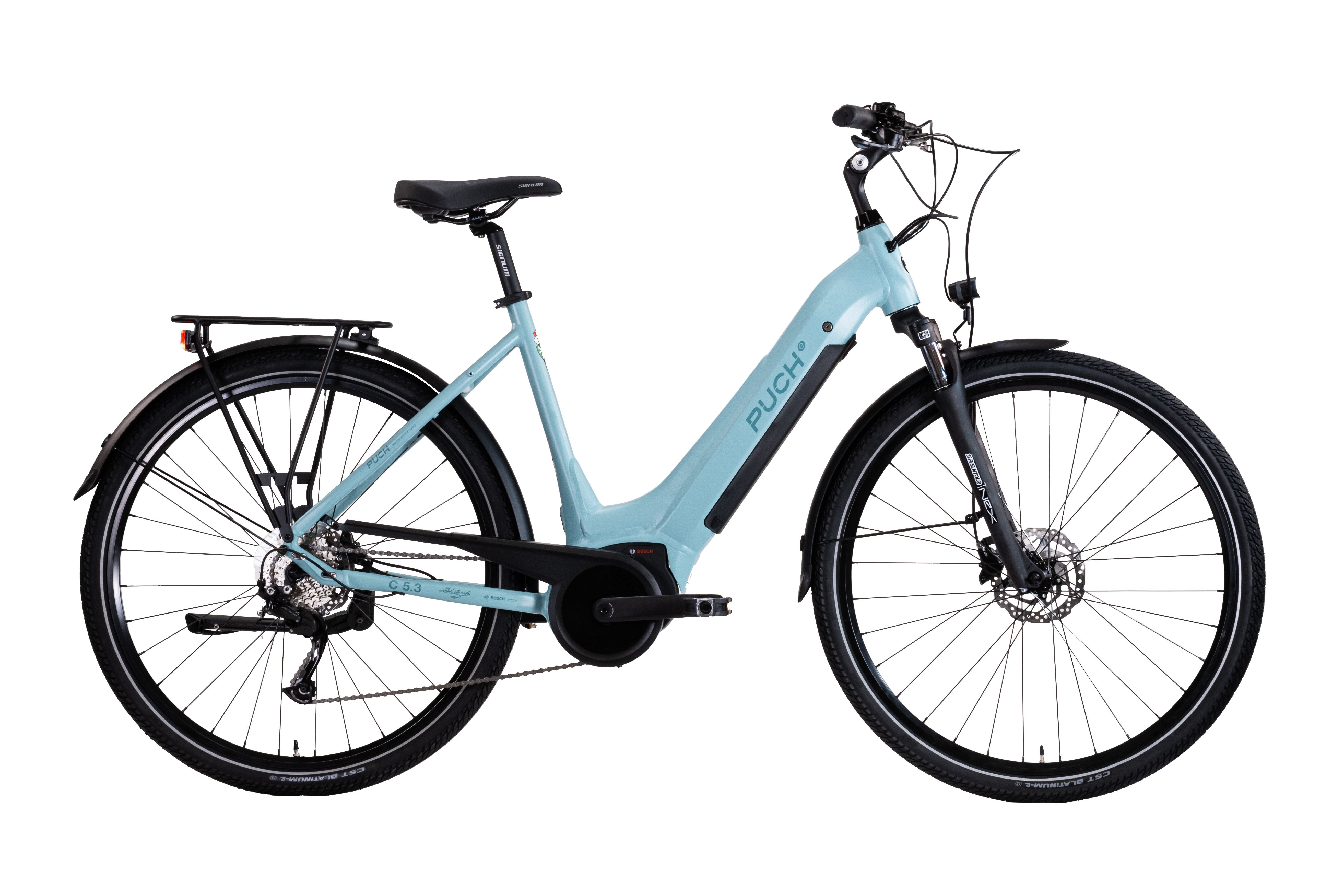 PUCH E-Bike Trekkingrad PUCH C5.3 ALIVIO / BOSCH 500 Wh 28" grün 9-Gänge, 9 Gang Shimano Alivio RDM3100 Schaltwerk, Kettenschaltung, Mittelmotor, 500 Wh, BOSCH PERFORMANCE LINE 36 V/250 W, Mittelmotor