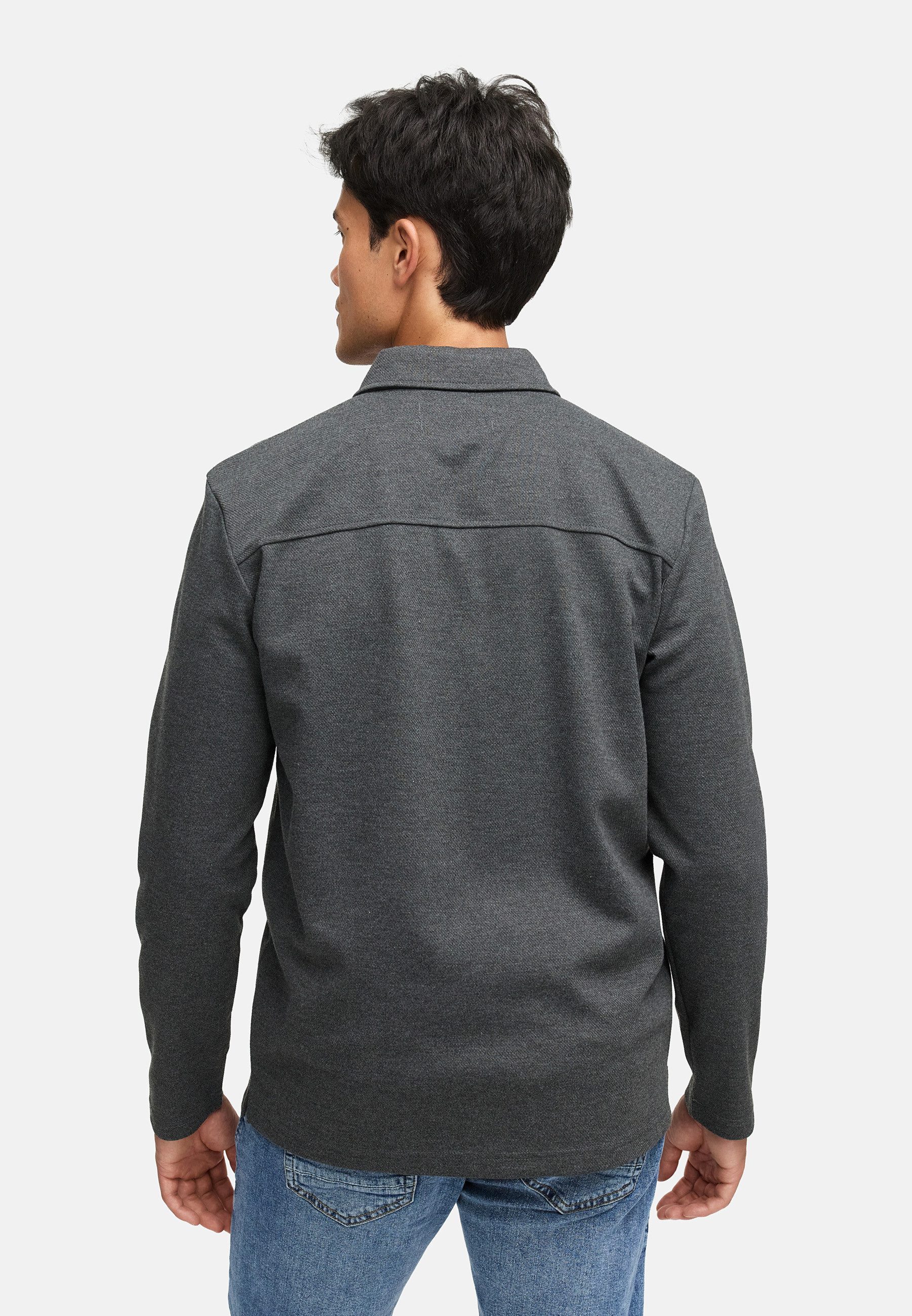 Indicode Langarmhemd Herren INNello Zip Herrenhemd Langarm Lässiges Hemd mit Reißverschluss und Brusttaschen