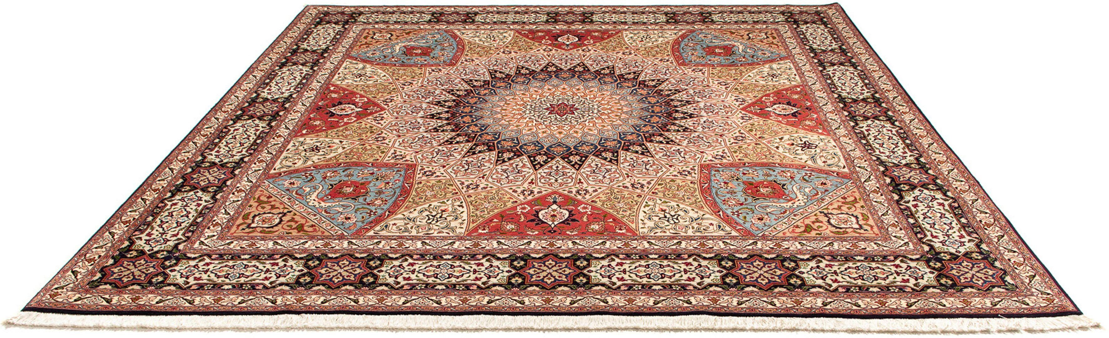 Orientteppich Perser - Täbriz - Royal quadratisch - 254 x 250 cm - mehrfarbig, morgenland, quadratisch, Höhe: 7 mm, Wohnzimmer, Handgeknüpft, Einzelstück mit Zertifikat | Kurzflor-Teppiche