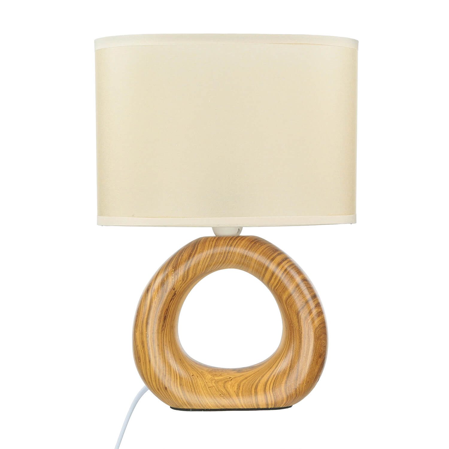 Licht-Erlebnisse Nachttischlampe ANDRE, ohne Leuchtmittel, Braun Beige Stof günstig online kaufen