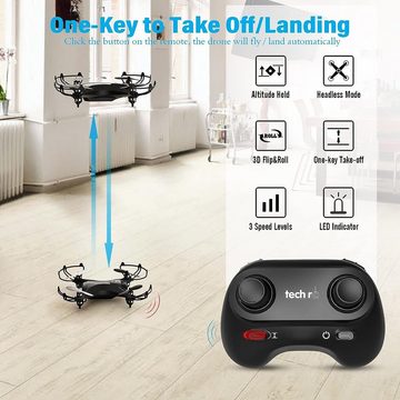Tech Rc Mini Drohne mit HD Kamera FPV RC Drone mit 2 Akkus 2.4Ghz Drohne (HD, mit Ferngesteuerte Quadrocopter Anfänger APP Steuerung Foto Live Video)