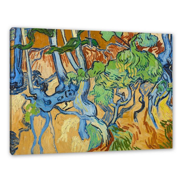 Pixxprint Leinwandbild Vincent Van Gogh - Baumwurzeln Wanddekoration (1 St) Leinwandbild fertig bespannt inkl. Zackenaufhänger