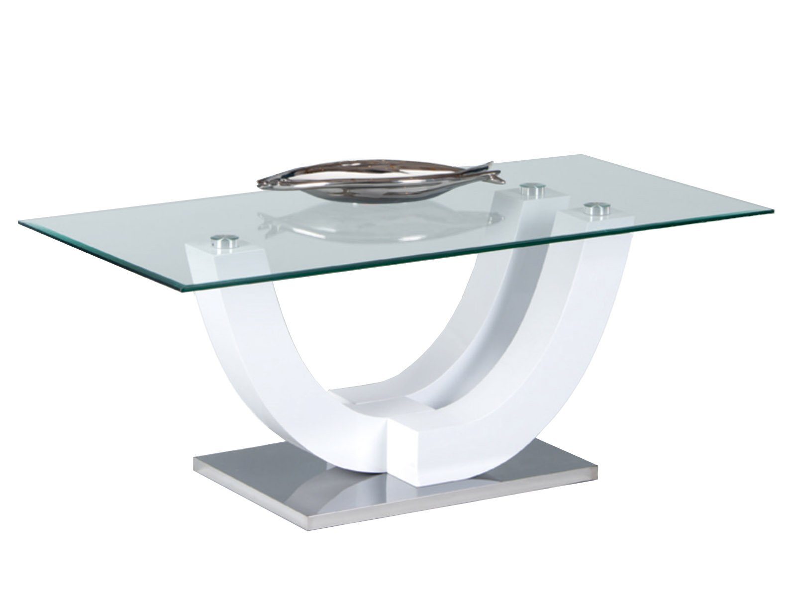 Couchtisch Couchtisch >Kermie I< in Weiß aus Metall - 120x48x60cm (BxHxT)