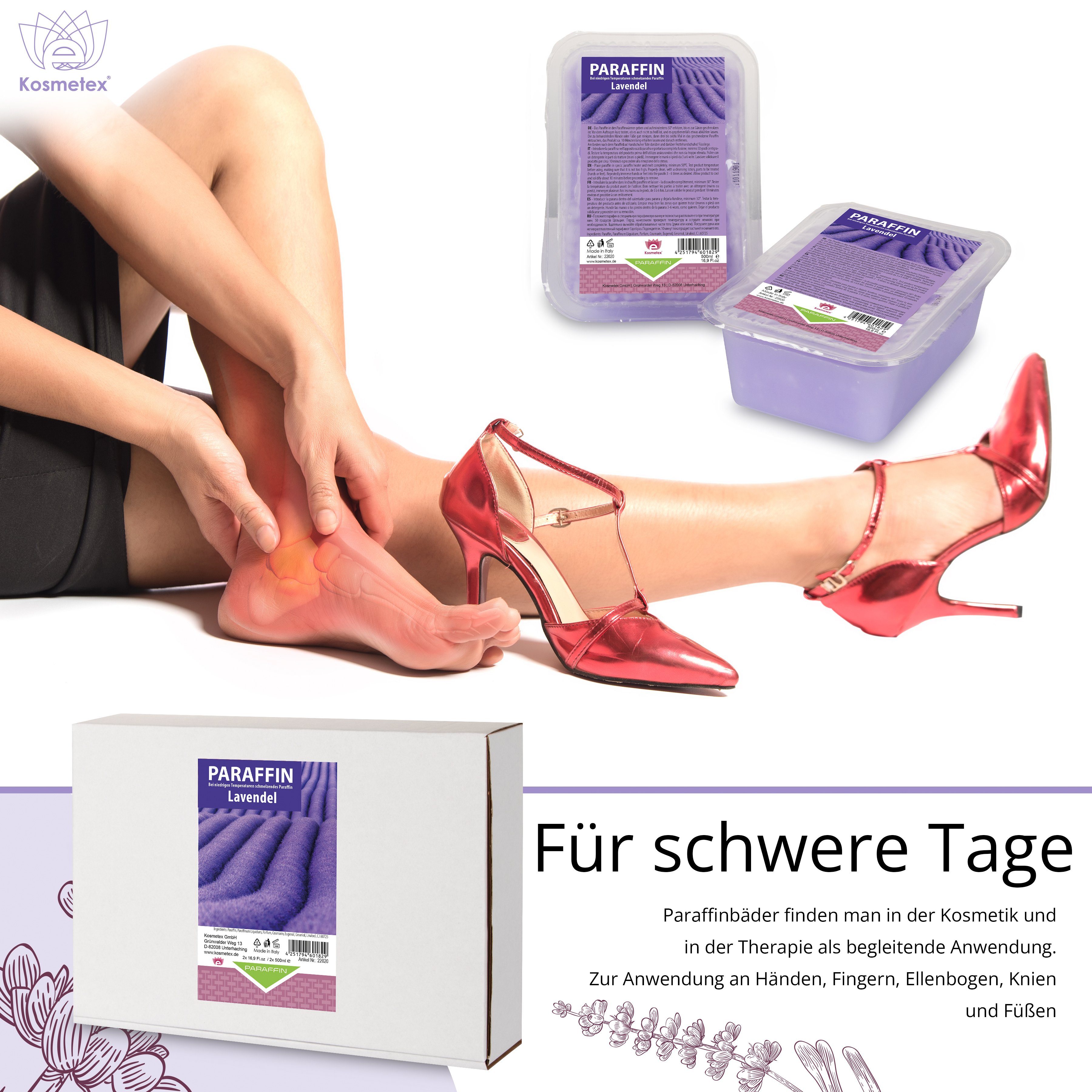 Kosmetex Paraffinwachs Kosmetex Paraffin für Paraffinbad Paraffinwachs Lavendel