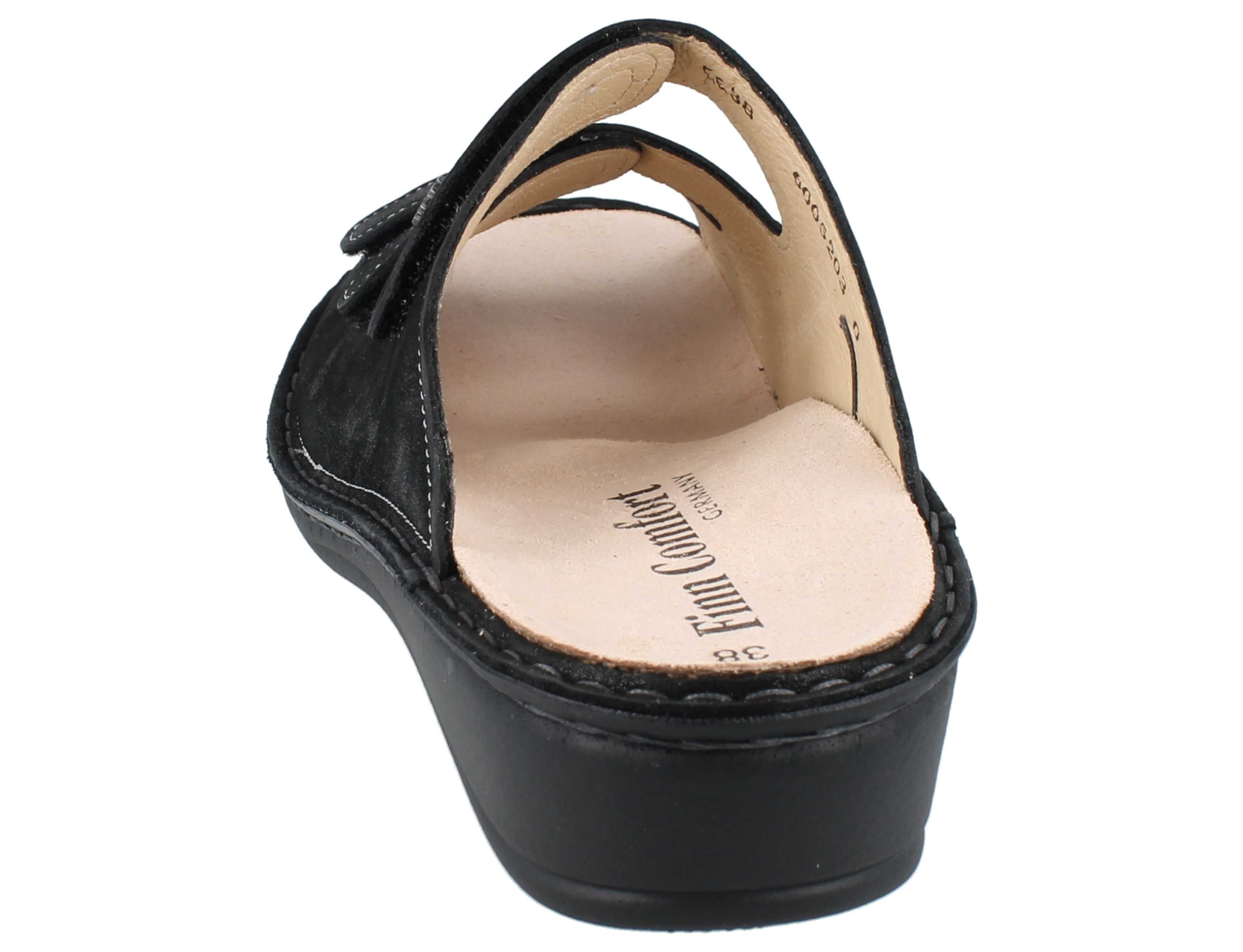 Finn Comfort FINN COMFORT Pisa Damen Pantolette schwarz Brina Nubukleder - Größe: Pantolette Wechselfußbett