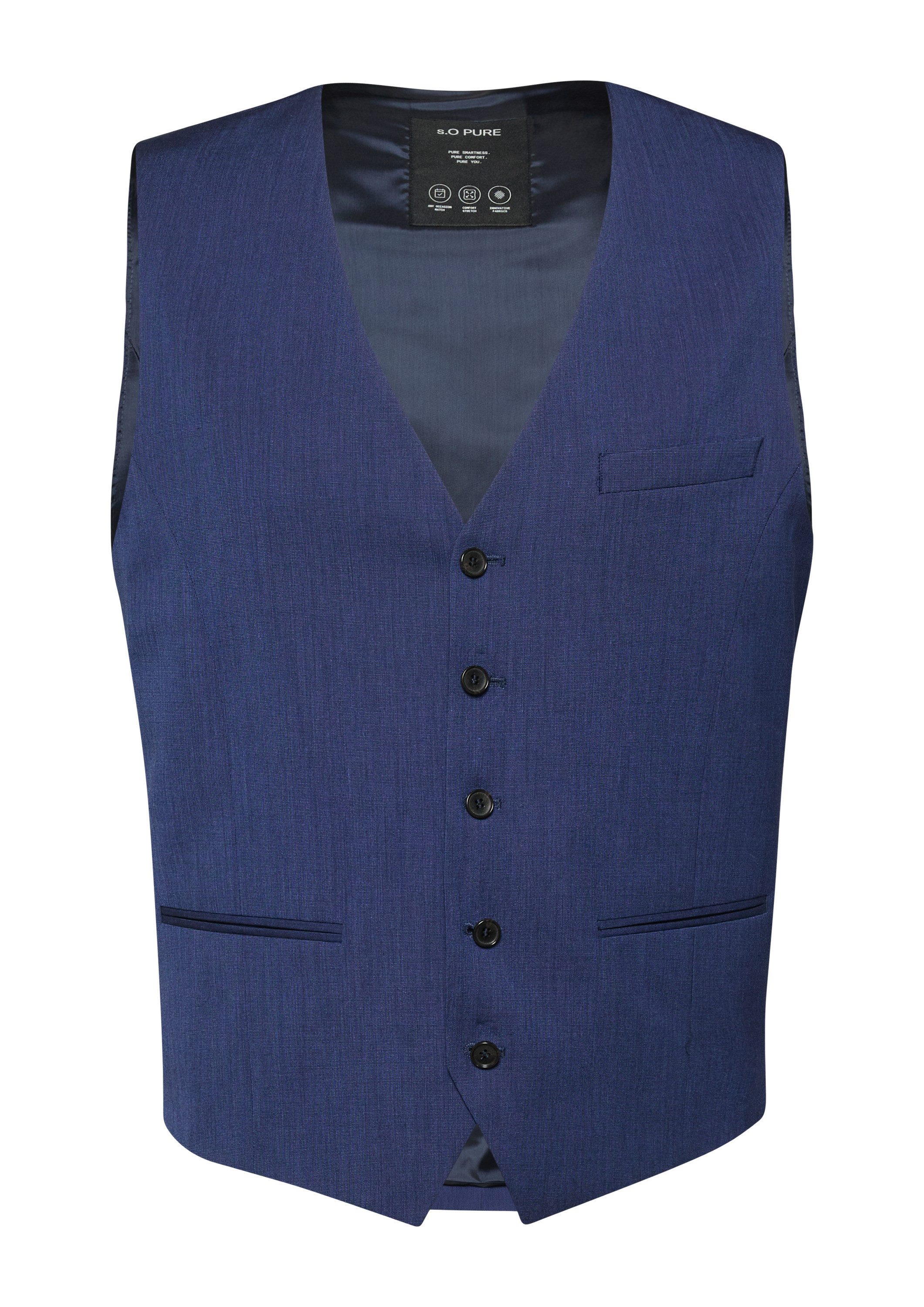 s.Oliver Jackenblazer Indoor-Weste s.O PURE: Anzugweste im Slim Fit aus Stretch-Gewebe