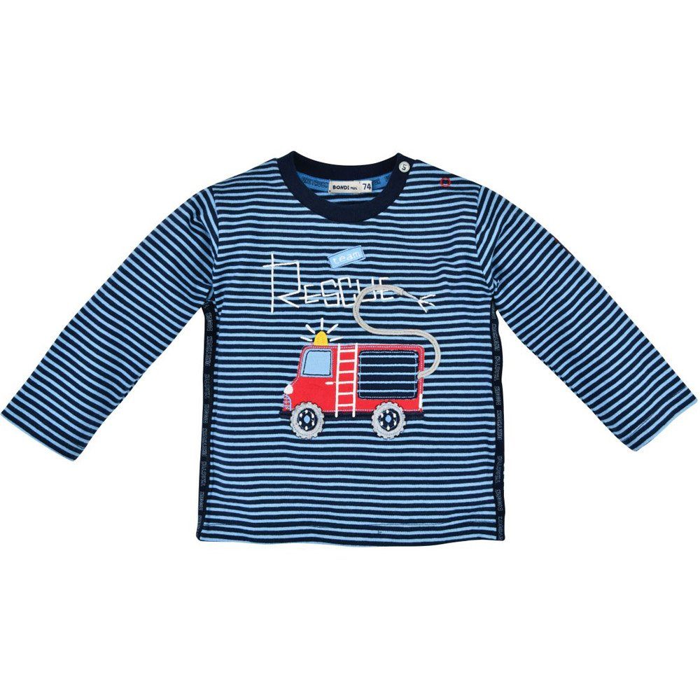 74 80 NeU Bondi Shirt Baby Jungen Single Jersey Langarmshirt Feuerwehr Grün Gr 