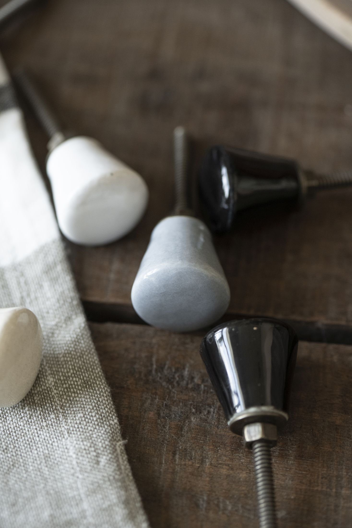 Ib Laursen Griff Ib Laursen - Möbelgriff Schubladengriff Knauf Griff Keramik Grau