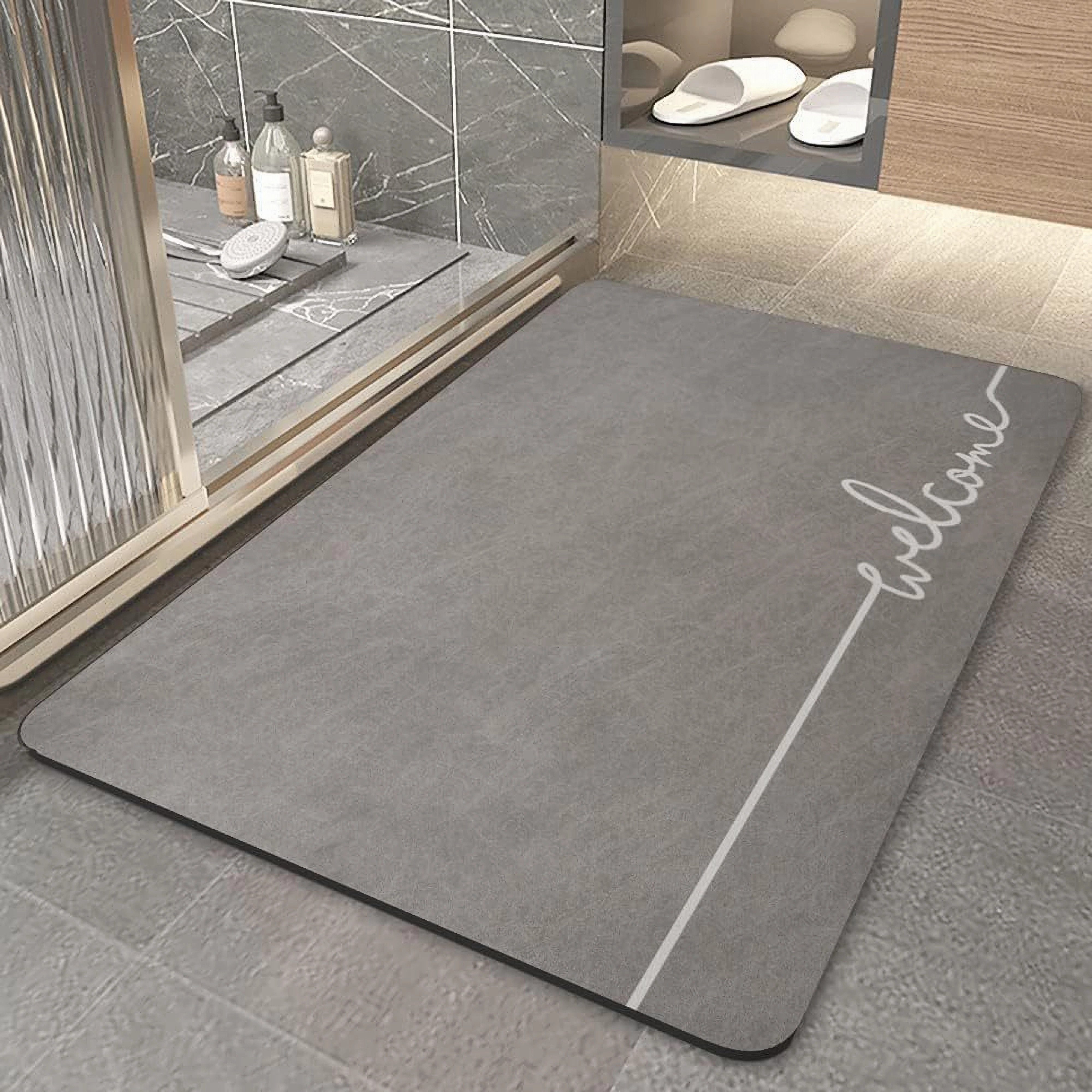 Coonoor Badematte Badteppich rutschfeste Badematten, Badteppich, Höhe 3.5 mm, rutschhemmend beschichtet, strapazierfähig, Wasserabsorbierende Kieselgur, rechtec – Bild 3 von 5