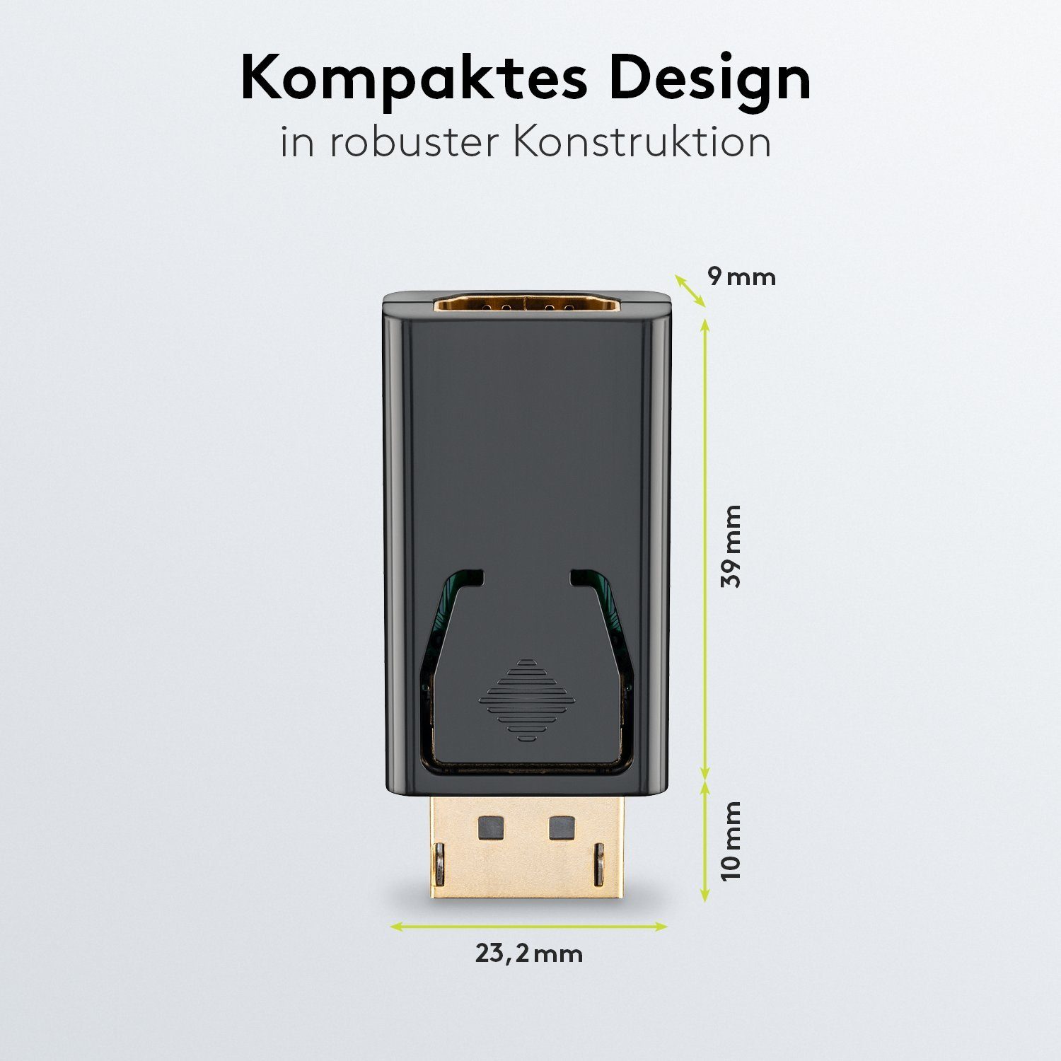 Goobay DisplayPort auf HDMI Stecker HDMI-Adapter DisplayPort zu HDMI Typ A, WUXGA 1920x1200 / Steckerverriegelung / Vergoldete Kontakte / Schwarz