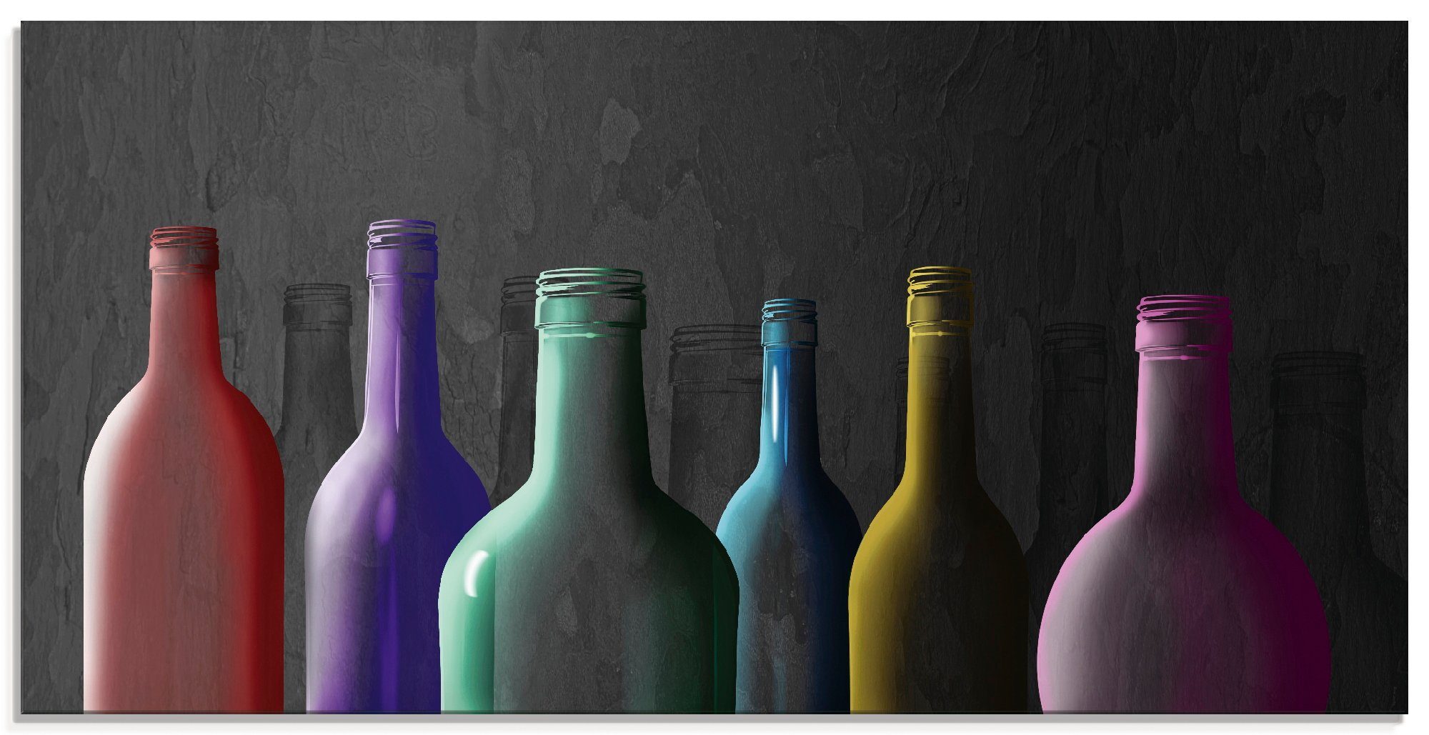 Artland Glasbild Bunte Glasflaschen, Getränke (1 St), in verschiedenen Größen
