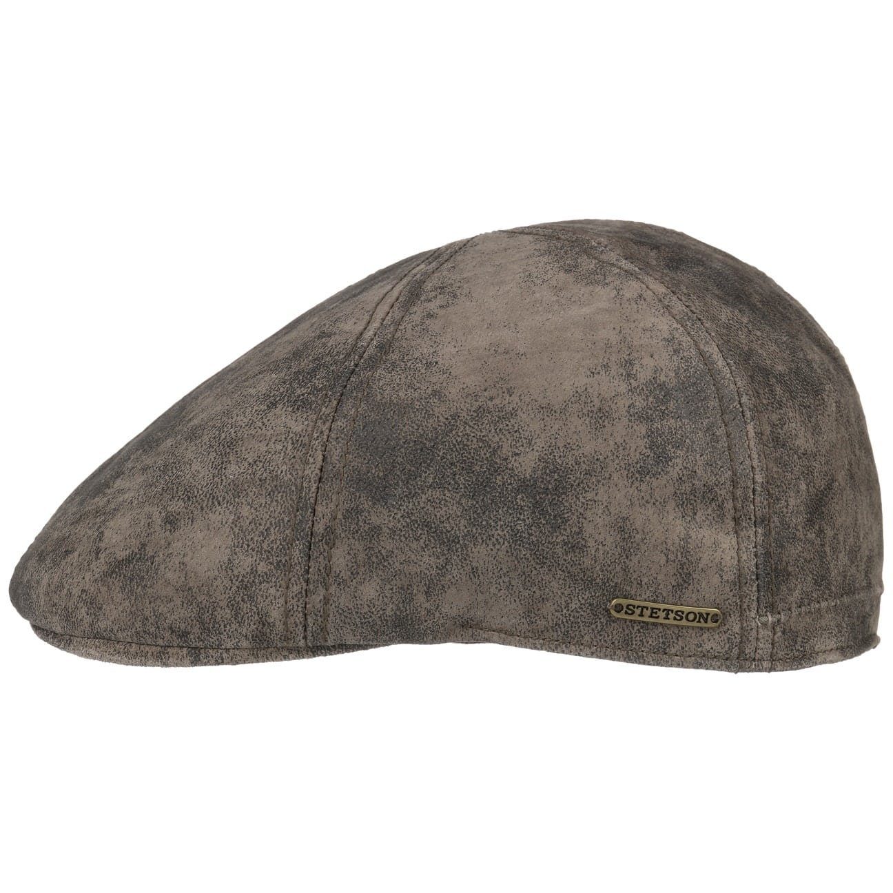Stetson Flat Cap (1-St) Ledercap mit Schirm braun