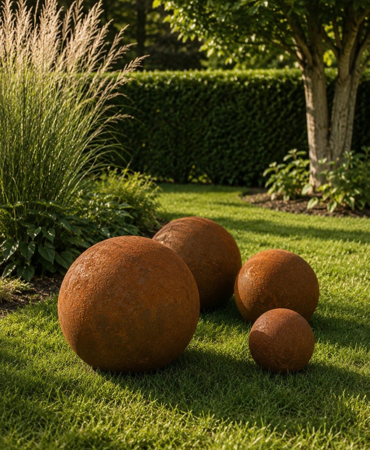 Seyila Home Dekokugel Dekorative Rostkugel für Garten und Terrasse, Metall Gartendeko, Edelrost Optik / versch. Größen