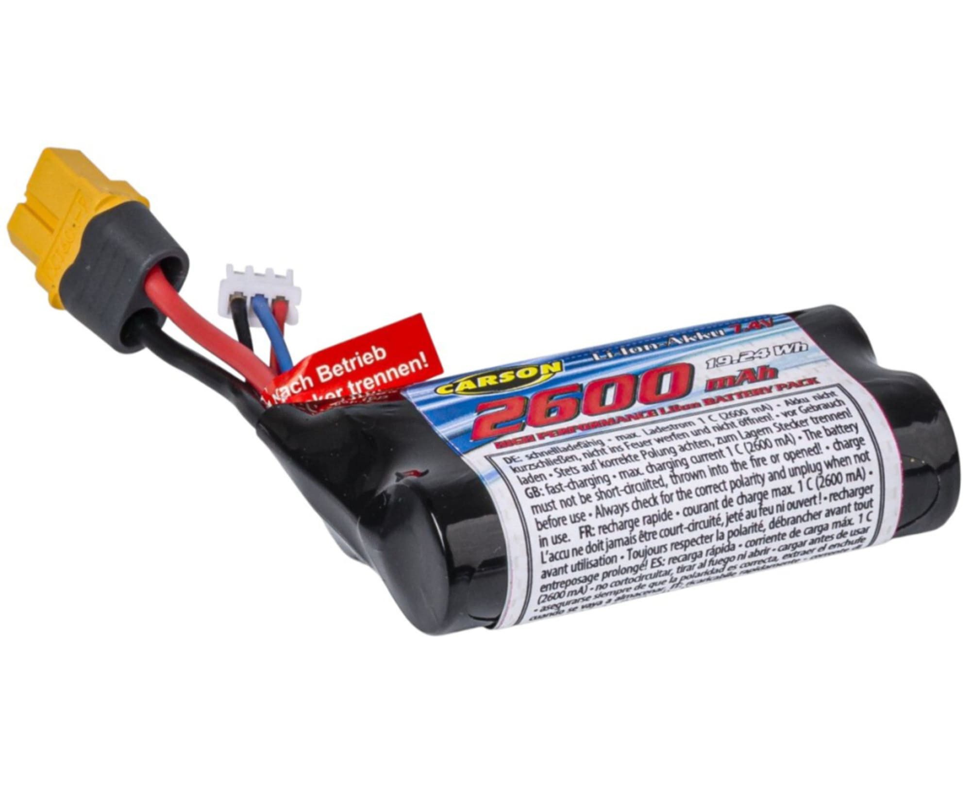 CARSON Carson 7,4V 2600mAh LiIon Akku XS-Line XHP/XT60 RC-Ladegerät