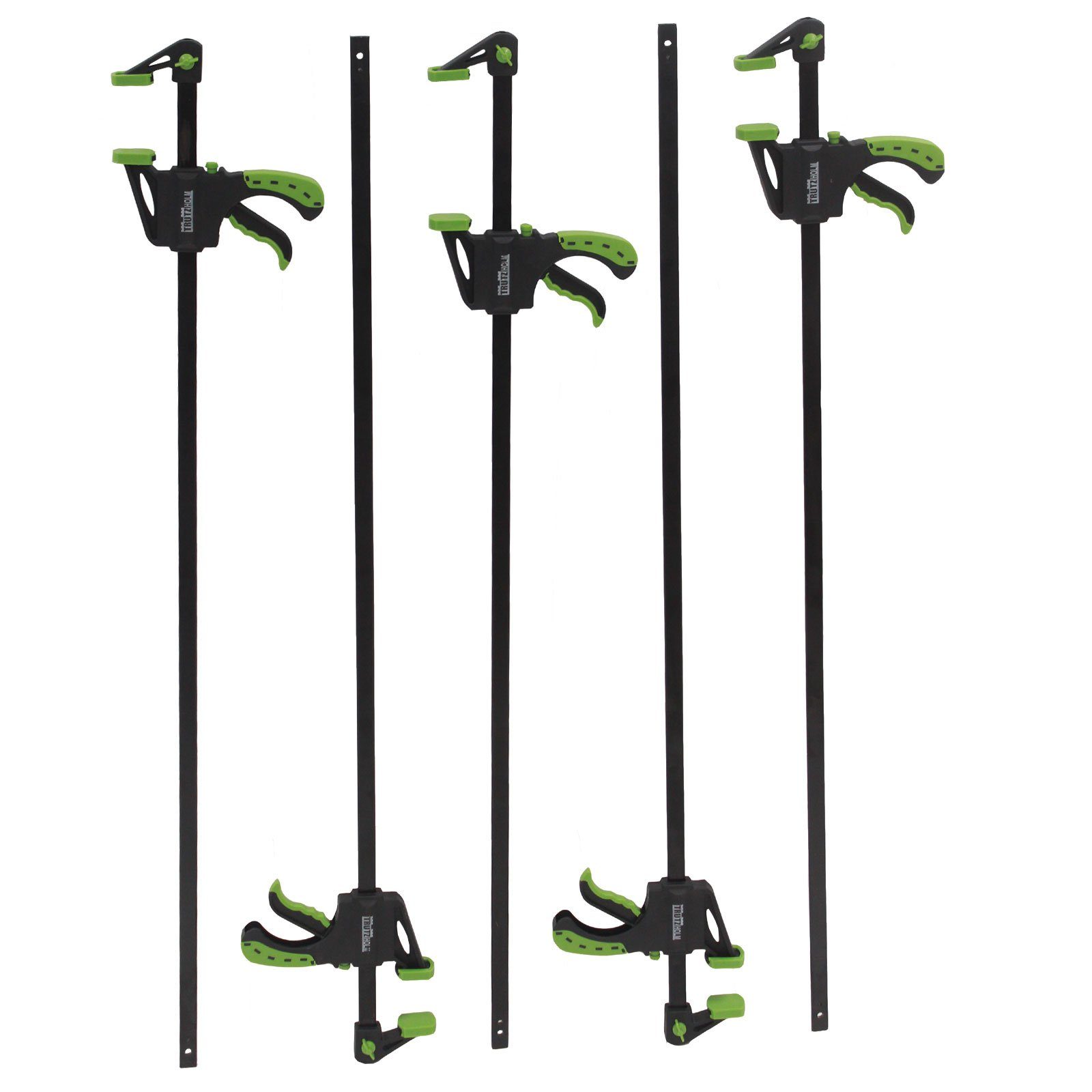 TRUTZHOLM Schraubzwinge 5x Einhandzwinge 60x900 mm Schnellspannzwinge Schraubzwinge Spanner, (Set), großer Dehnbereich