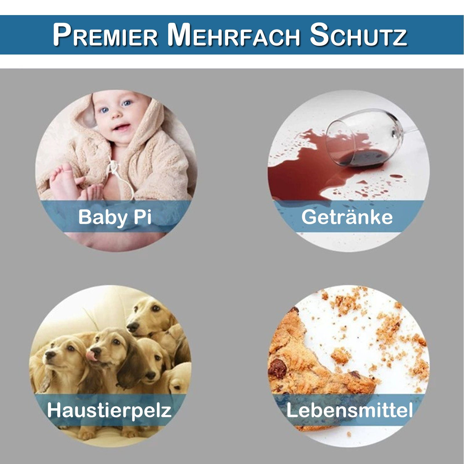 Qelus Sofahusse Sofabezug Wasserdicht, Anti-Rutsch überwurfdecke,Dauerhaft Couchschoner, Waschbar Einfach Bettdecke,Für Haustier Katze Hunde,1 STÜCK