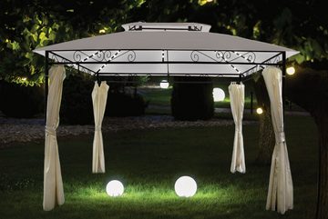 Livotion Pavillon, mit 4 Seitenteilen, mit LED-Beleuchtung, 300x400cm