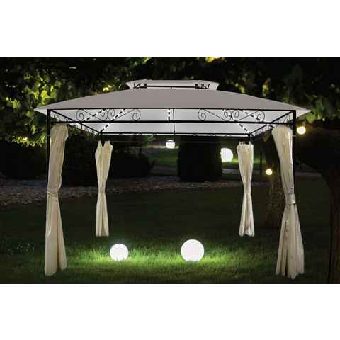 Livotion Pavillon, mit 4 Seitenteilen, mit LED-Beleuchtung, 300x400cm