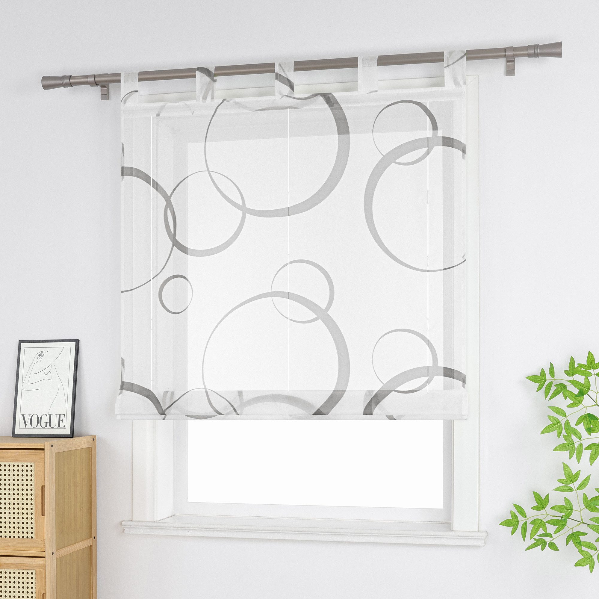 Joyswahl Raffrollo, mit Schlaufen, mit buntes Blasenmuster für Fenster Voil günstig online kaufen