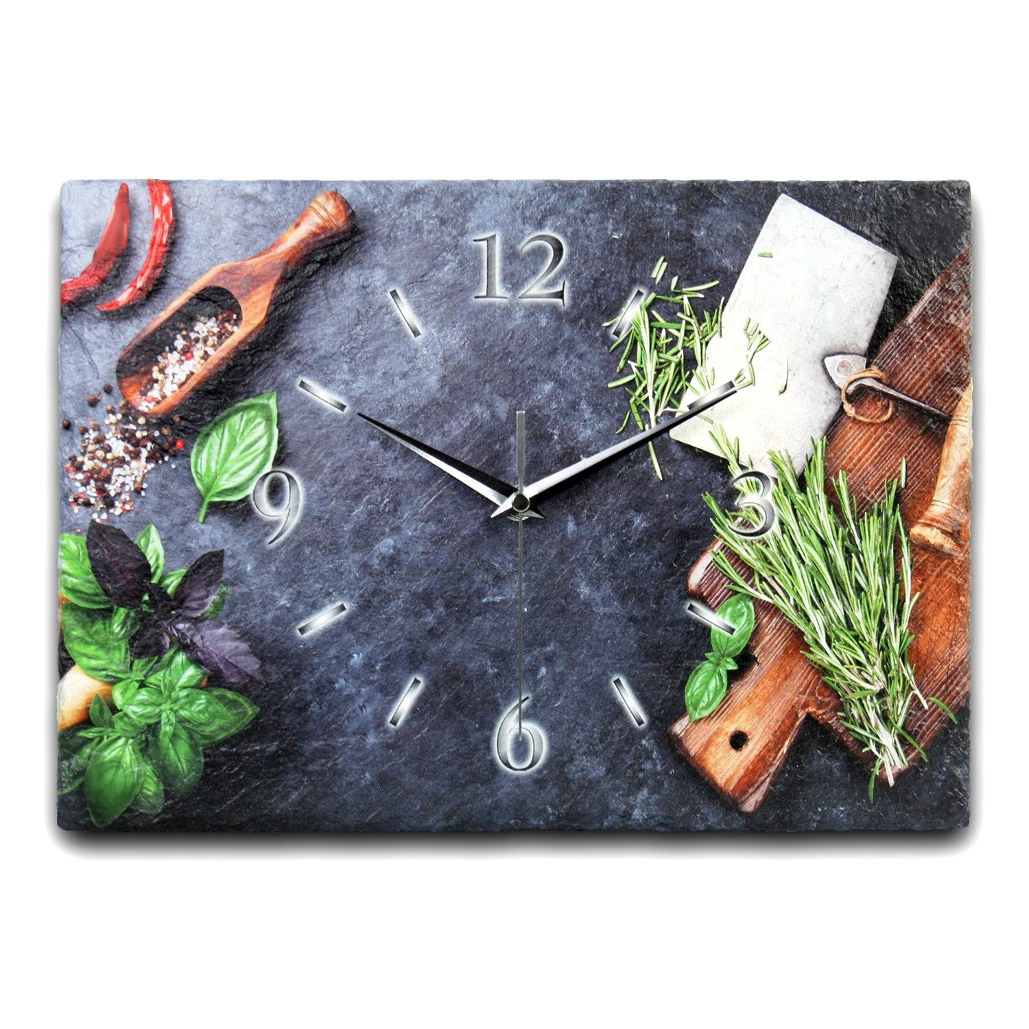 Kreative Feder Wanduhr Design-Wanduhr aus Stein günstig online kaufen