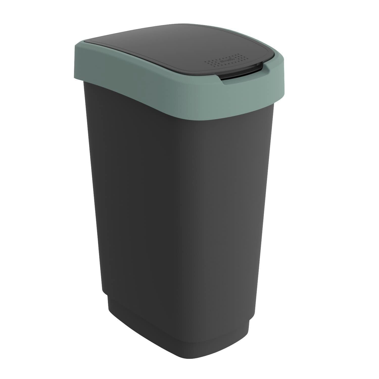 ROTHO Mülleimer Rotho Mülleimer Swing Schwing Deckel 10L Twist mistle green grün