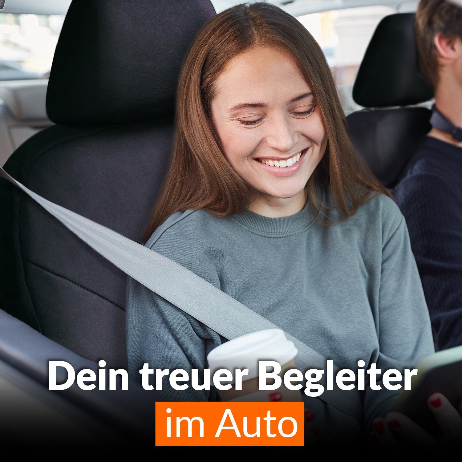Upgrade4cars Autositzbezug Beifahrer & Auto-Sitzbezüge Set Vordersitze, 4-teilig, Fahrersitz für Auto-Schonbezüge Schwarz